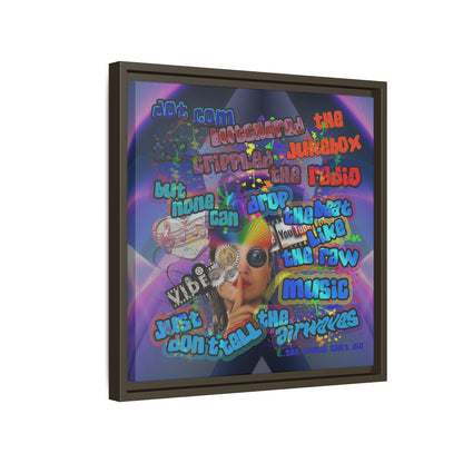 drop the beat - framed canvas art (grey-pink wave)