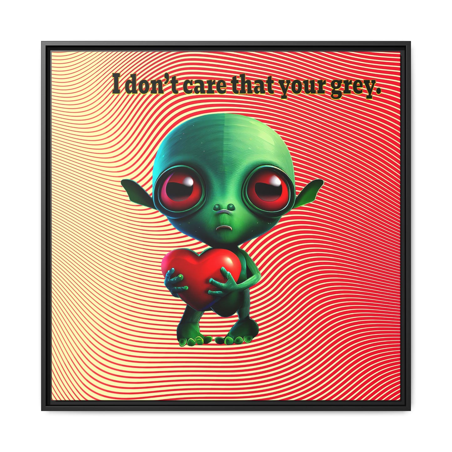 I don't care that your grey - framed canvas art (yellow-orange wave)