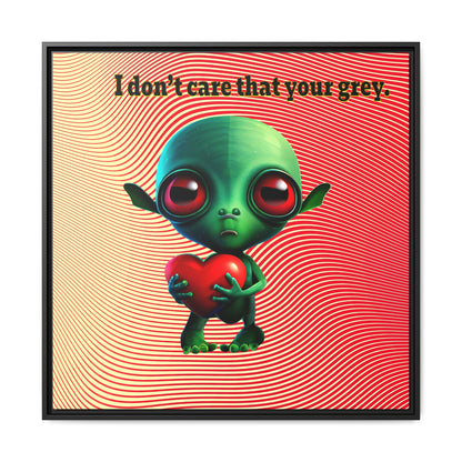 I don't care that your grey - framed canvas art (yellow-orange wave)
