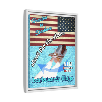 shoot for the stars - framed canvas art (faded blue)