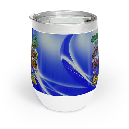 the bum's shit - Chill Wine Tumbler (blue-white wave)