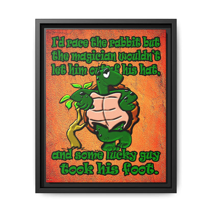 turtle race - framed canvas art (burnt orange)