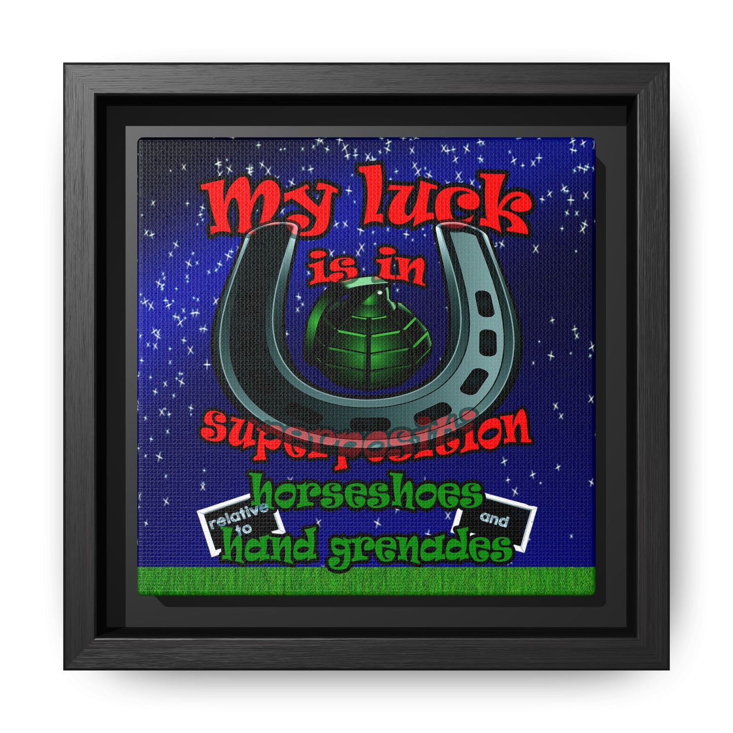 my luck - framed canvas art ('snoops' background)