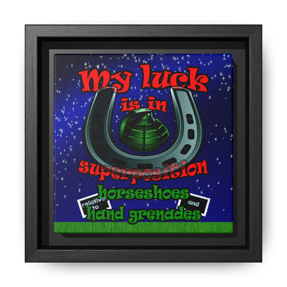 my luck - framed canvas art ('snoops' background)