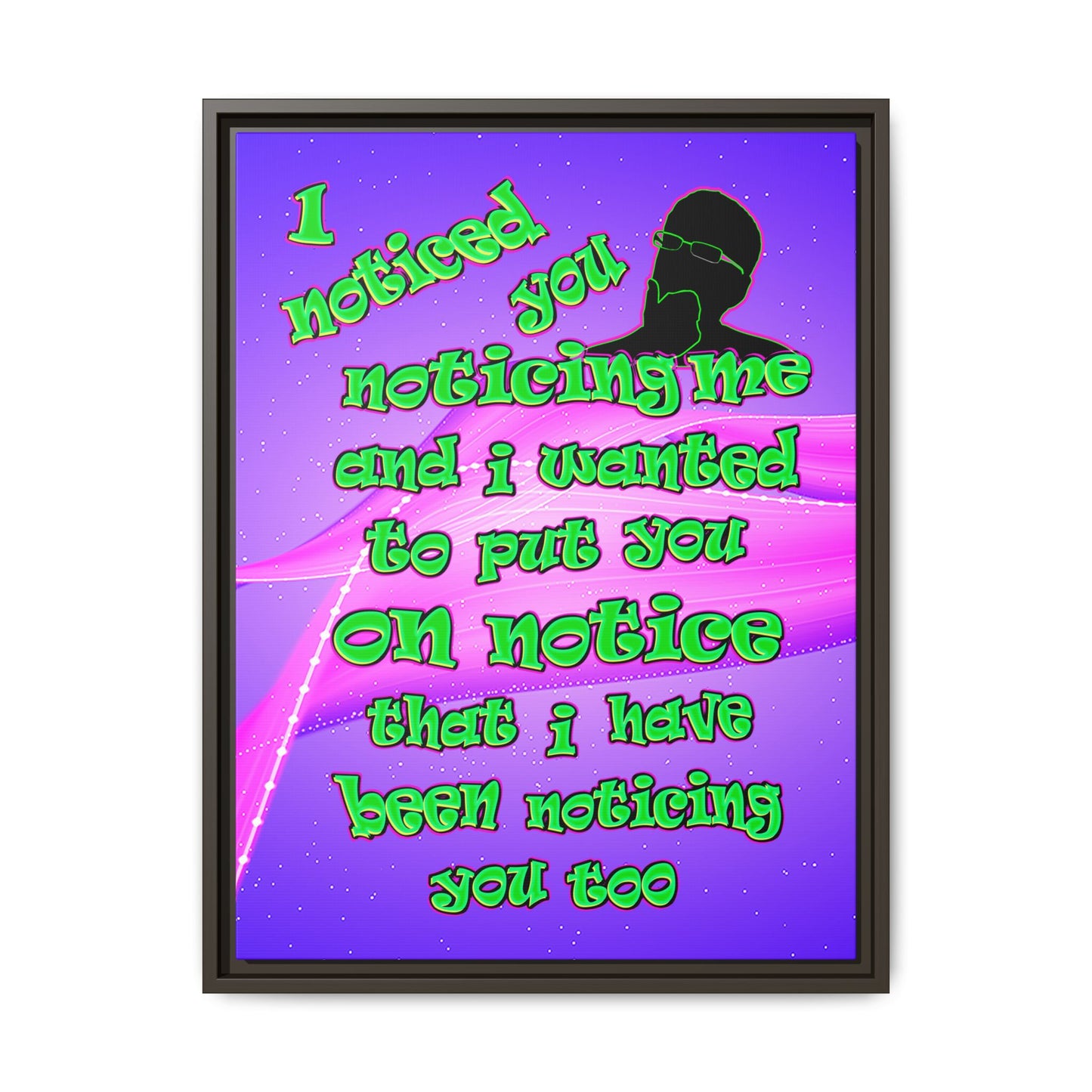 noticed you noticing - framed canvas art (purple-pink wave)