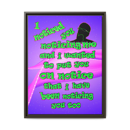 noticed you noticing - framed canvas art (purple-pink wave)