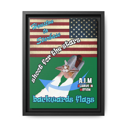 shoot for the stars - framed canvas art (dark green)