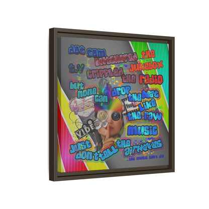 drop the beat - framed canvas art (rainbow split)