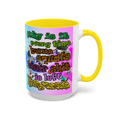the bum's shit - Accent Mug (light blue-pink wave)