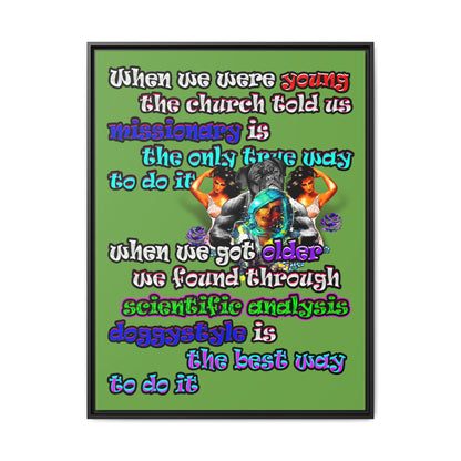 doggystyle - framed canvas art (green)