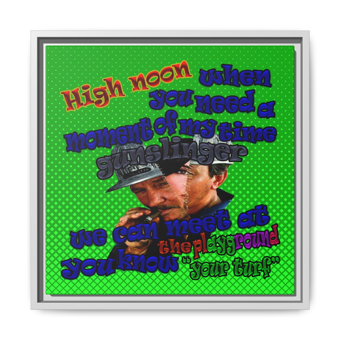 high noon - framed canvas art (logo green)