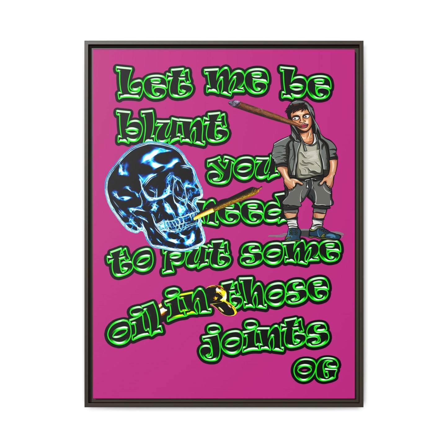 og - framed canvas art (pink)