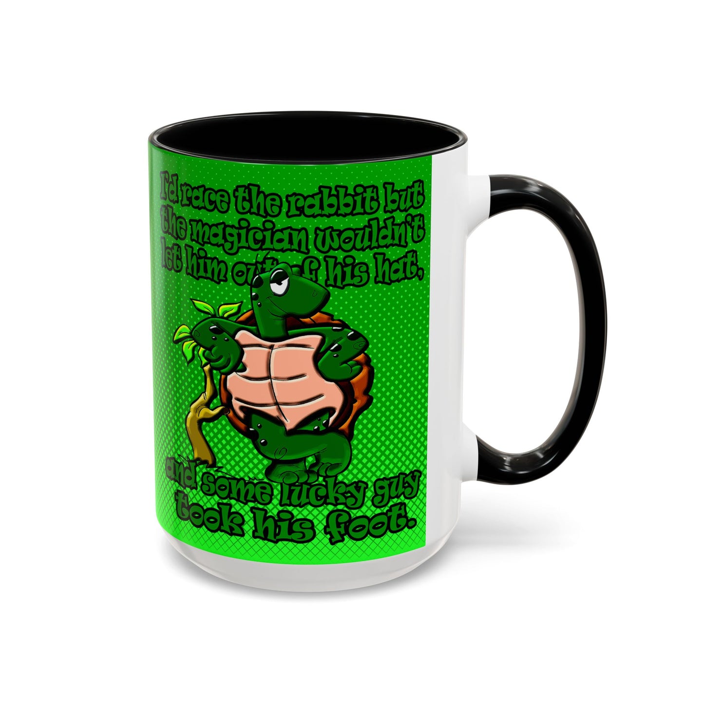 turtle race - Accent Mug (logo green)
