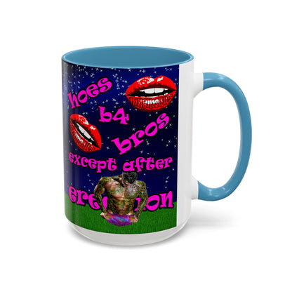 hoes b4 bros - Accent Mug ('snoops' background)