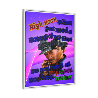 high noon - framed canvas art (purple-pink wave)