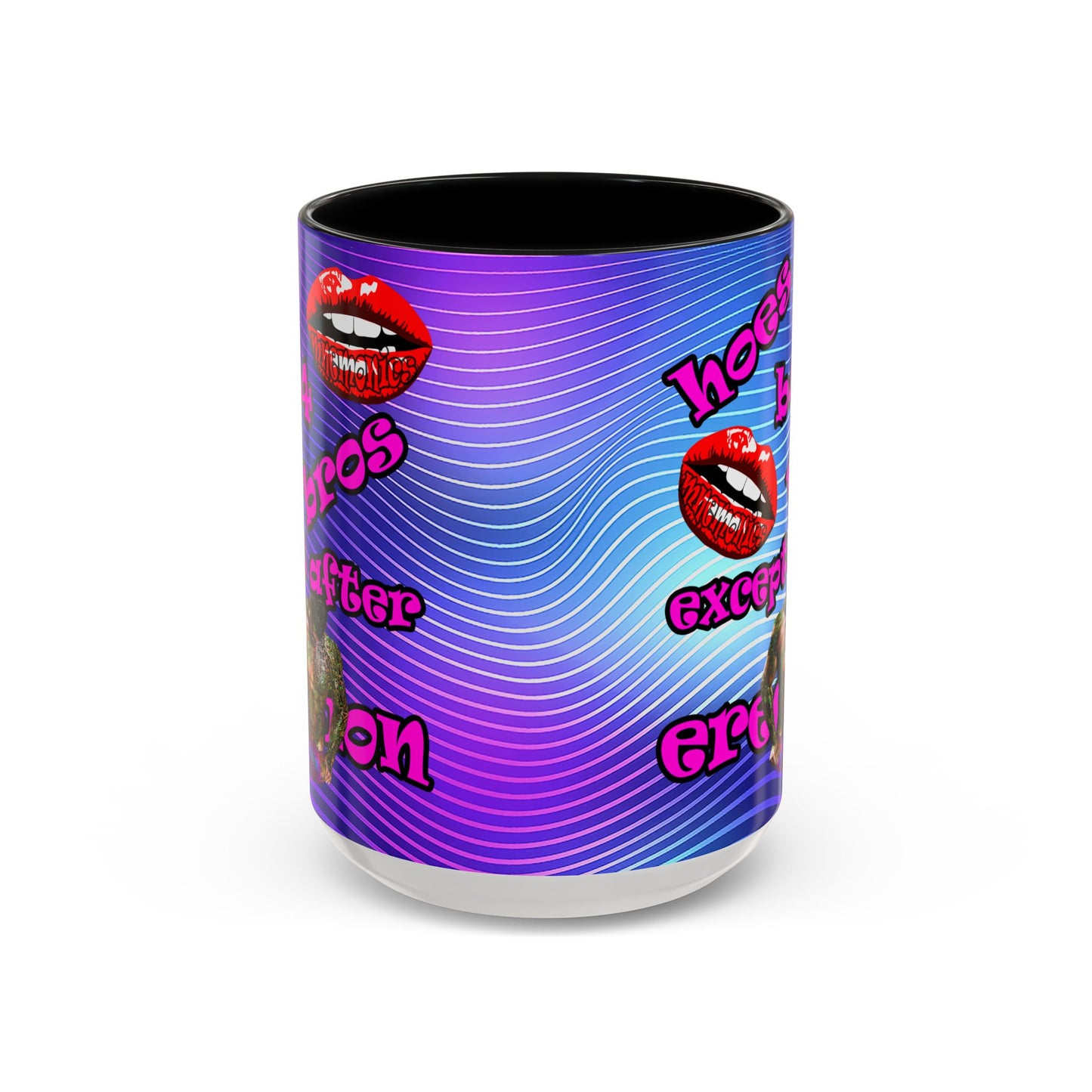 hoes b4 bros - Accent Mug (purple wave)