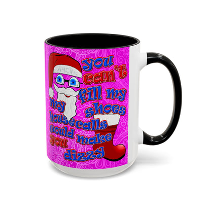 santa's shoes - Accent Mug (pink swirl)