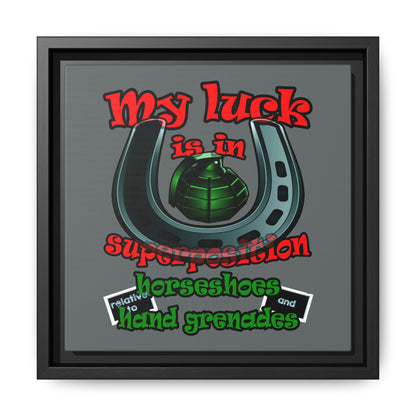 my luck - framed canvas art (dark grey)