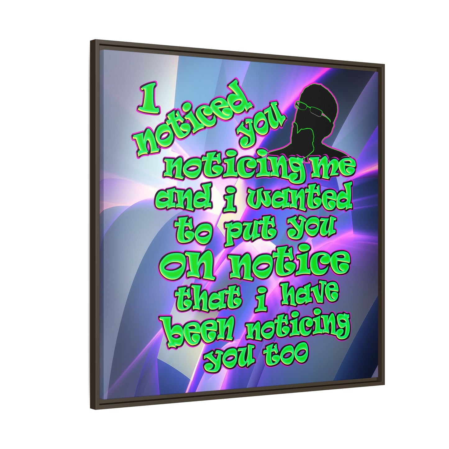 noticed you noticing - framed canvas art (grey-pink wave)