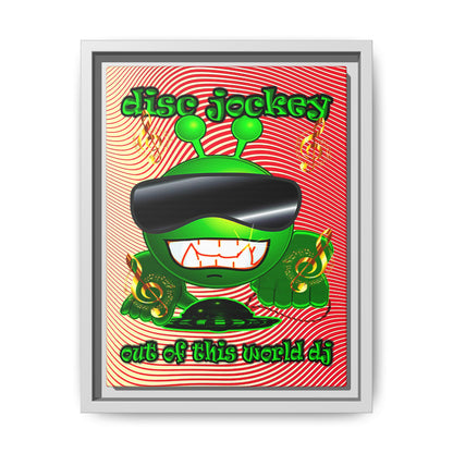 disc jockey - framed canvas art (yellow-orange wave)