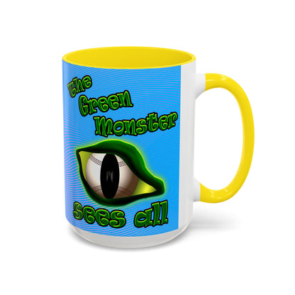 green monster - Accent Mug (light blue-purple wave)