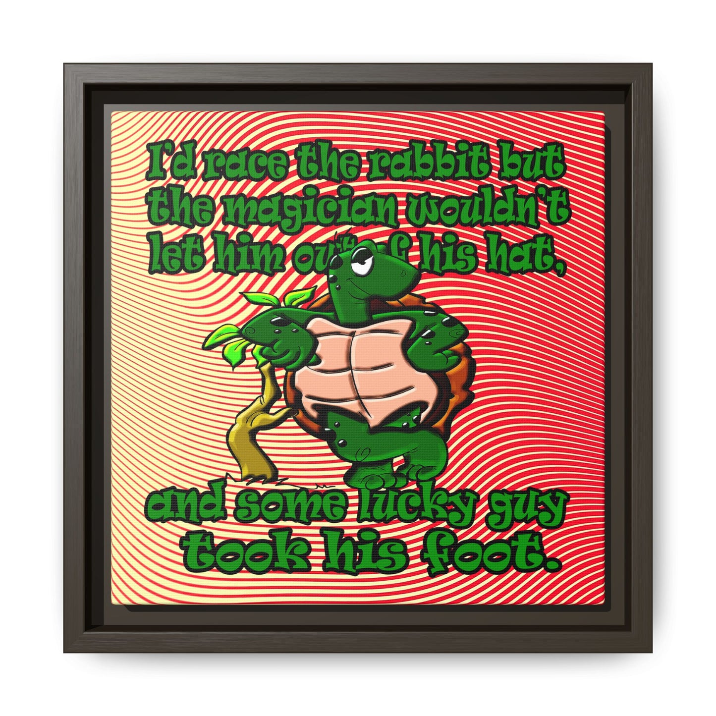 turtle race - framed canvas art (yellow-orange wave)