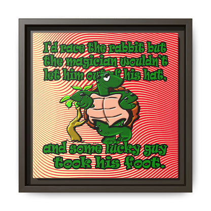 turtle race - framed canvas art (yellow-orange wave)