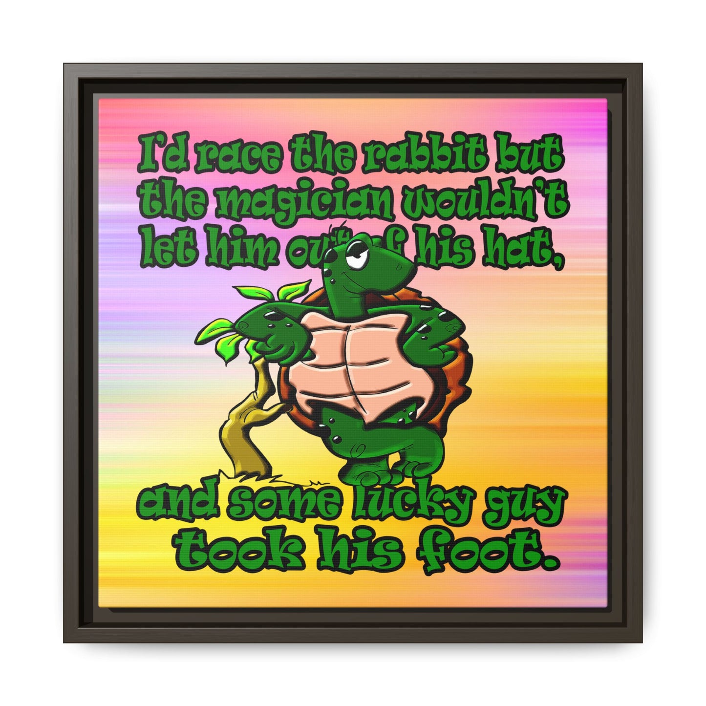 turtle race - framed canvas art (color blur)