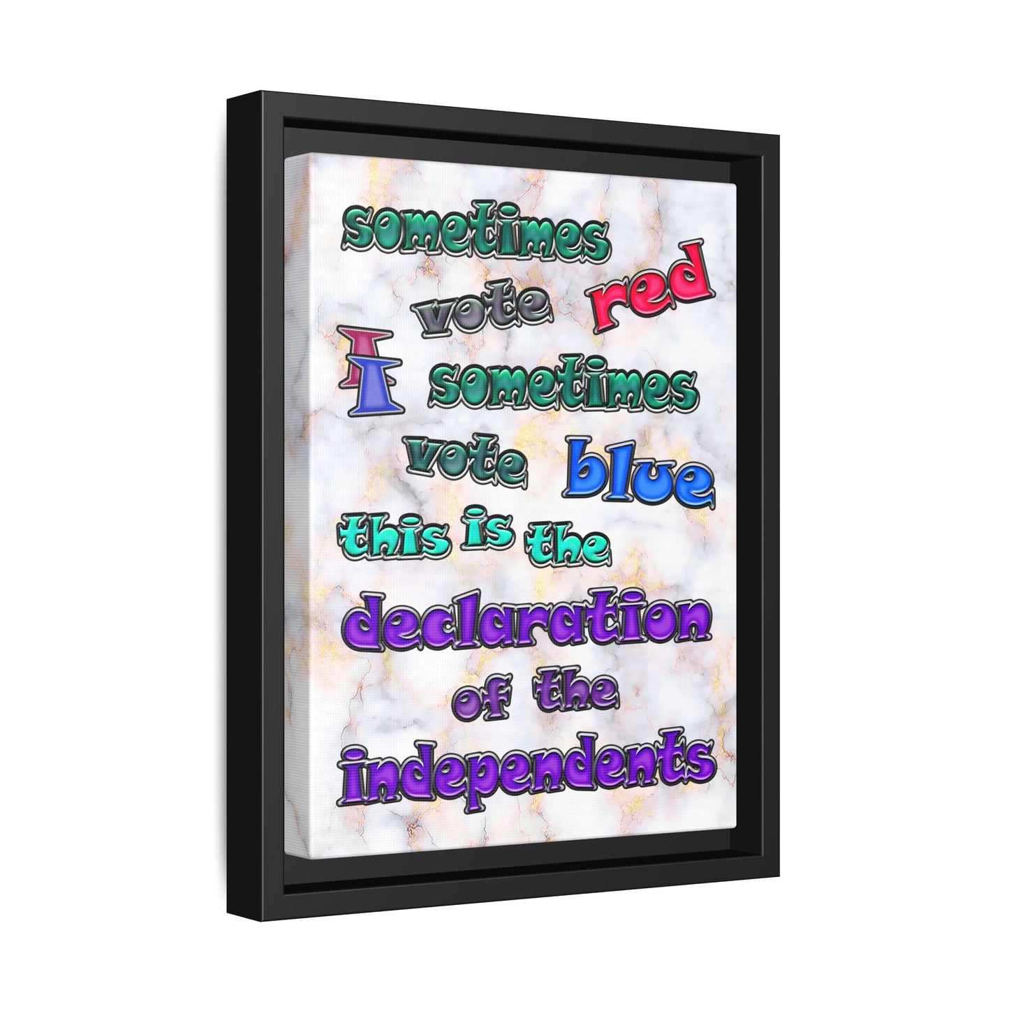 declaration of the independents - framed canvas art (white marble)