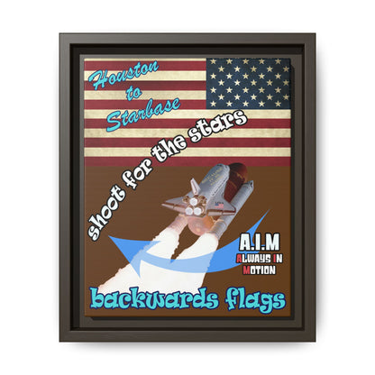 shoot for the stars - framed canvas art (brown)
