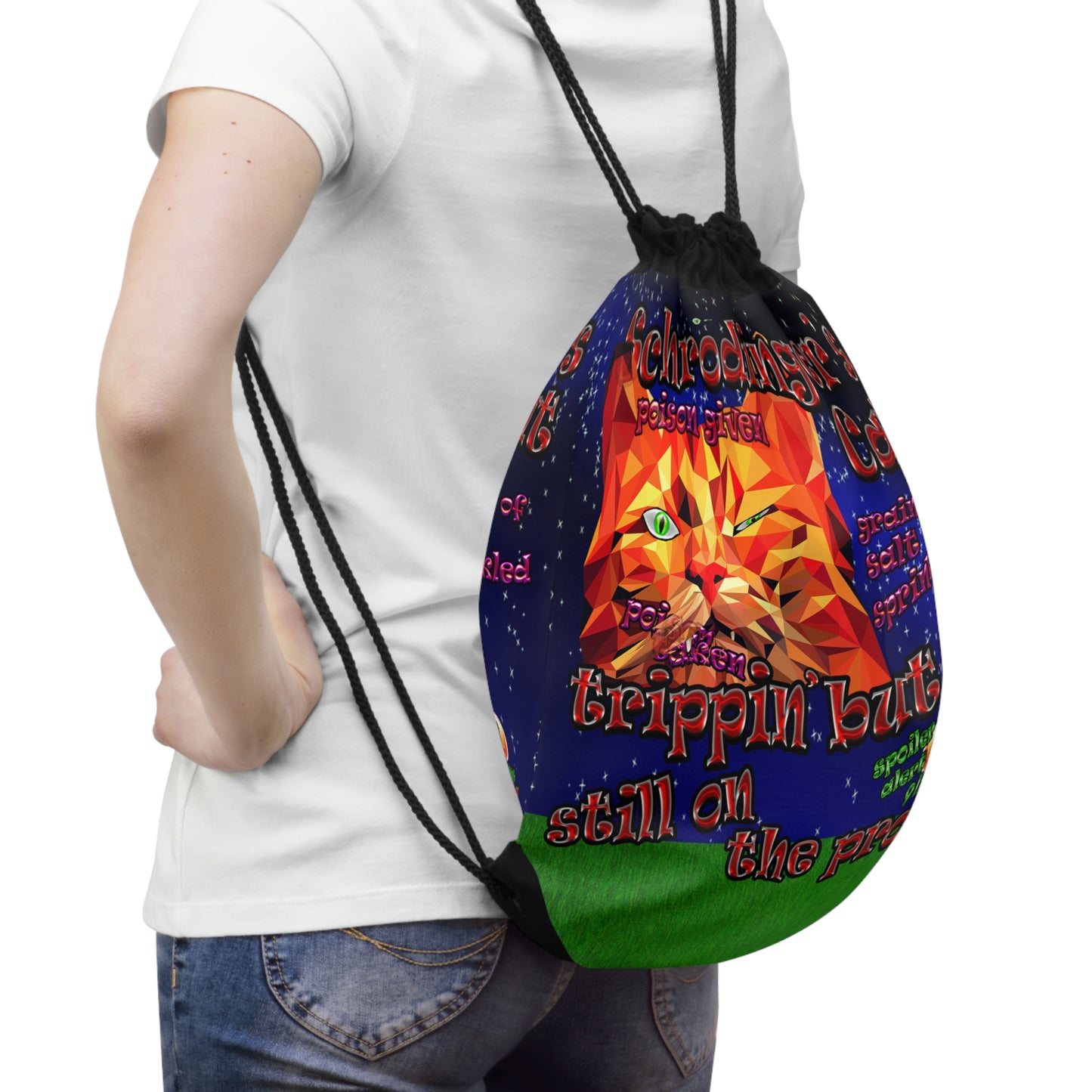 schrodinger's cat - Drawstring Bag ('snoops' background)