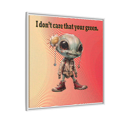 I don't care that your green - framed canvas art (yellow-orange wave)