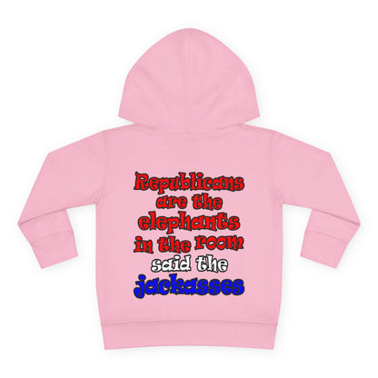 donkeys and elephants - Toddler Pullover Fleece Hoodie