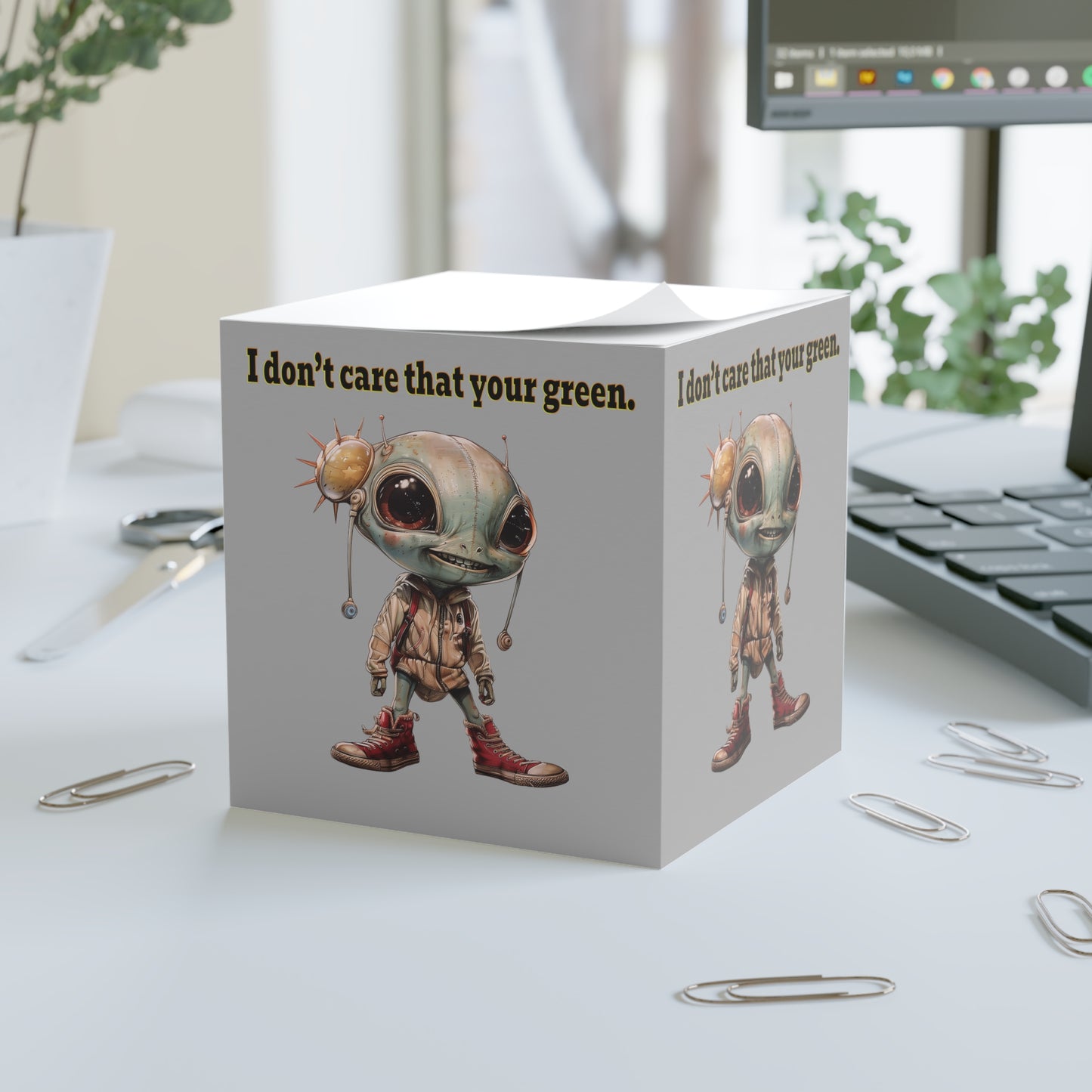I don't care that your green - note cube (light grey)