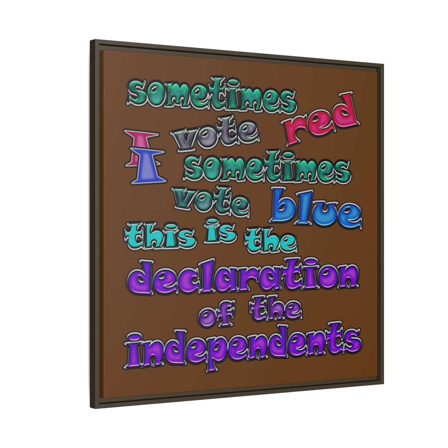 declaration of the independents - framed canvas art (brown)