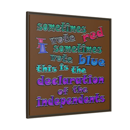 declaration of the independents - framed canvas art (brown)