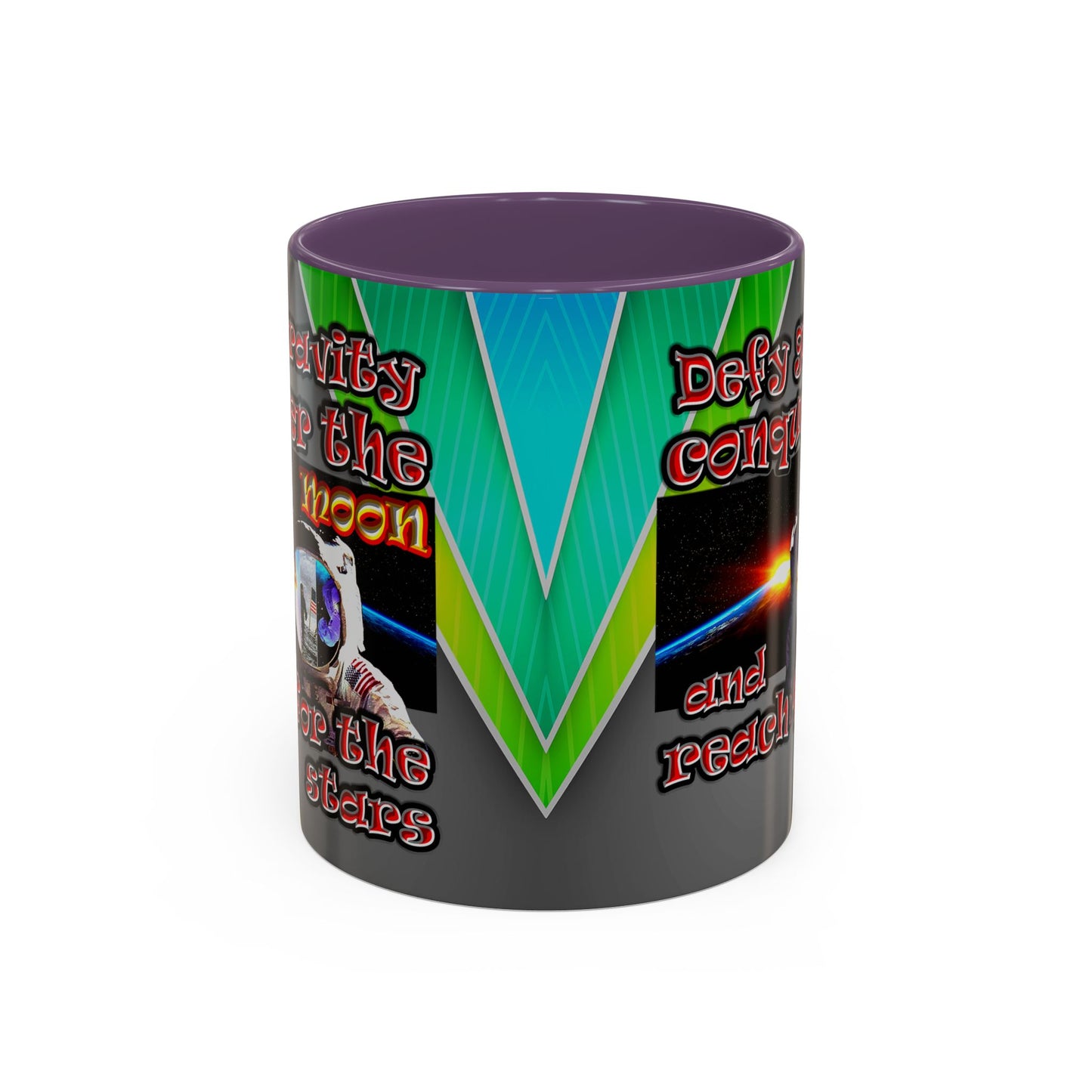 defy conquer reach - Accent Mug (rainbow split)
