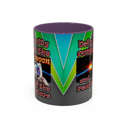 defy conquer reach - Accent Mug (rainbow split)