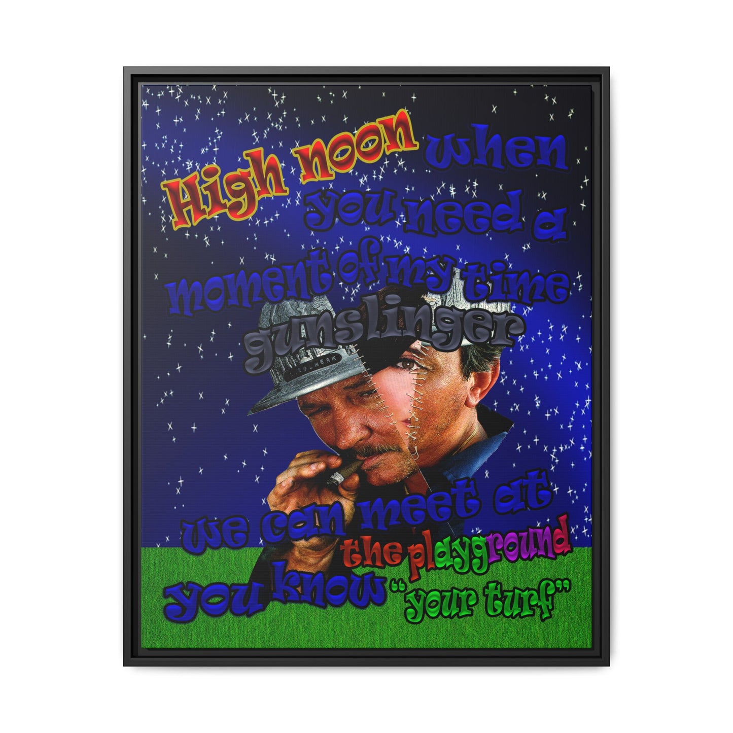 high noon - framed canvas art ('snoops' background)