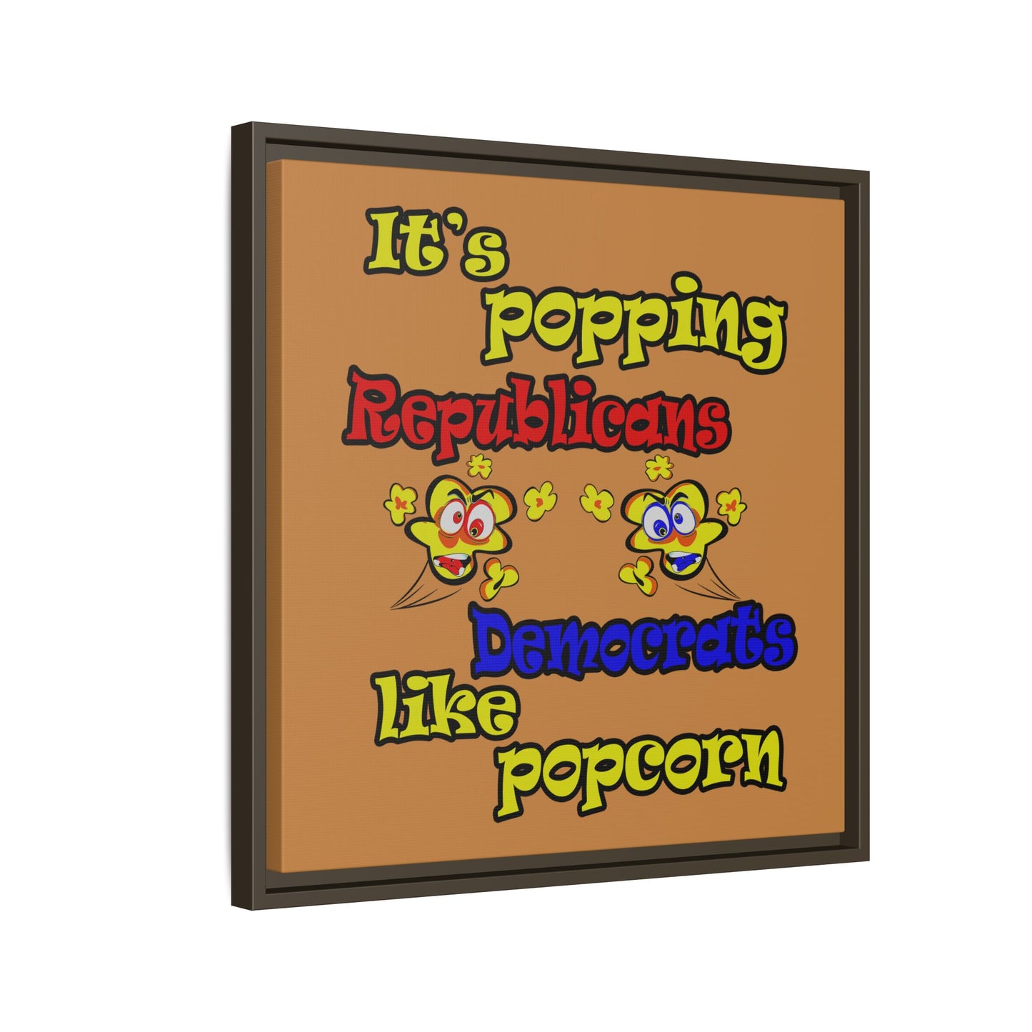 popping like popcorn - framed canvas art (light brown)