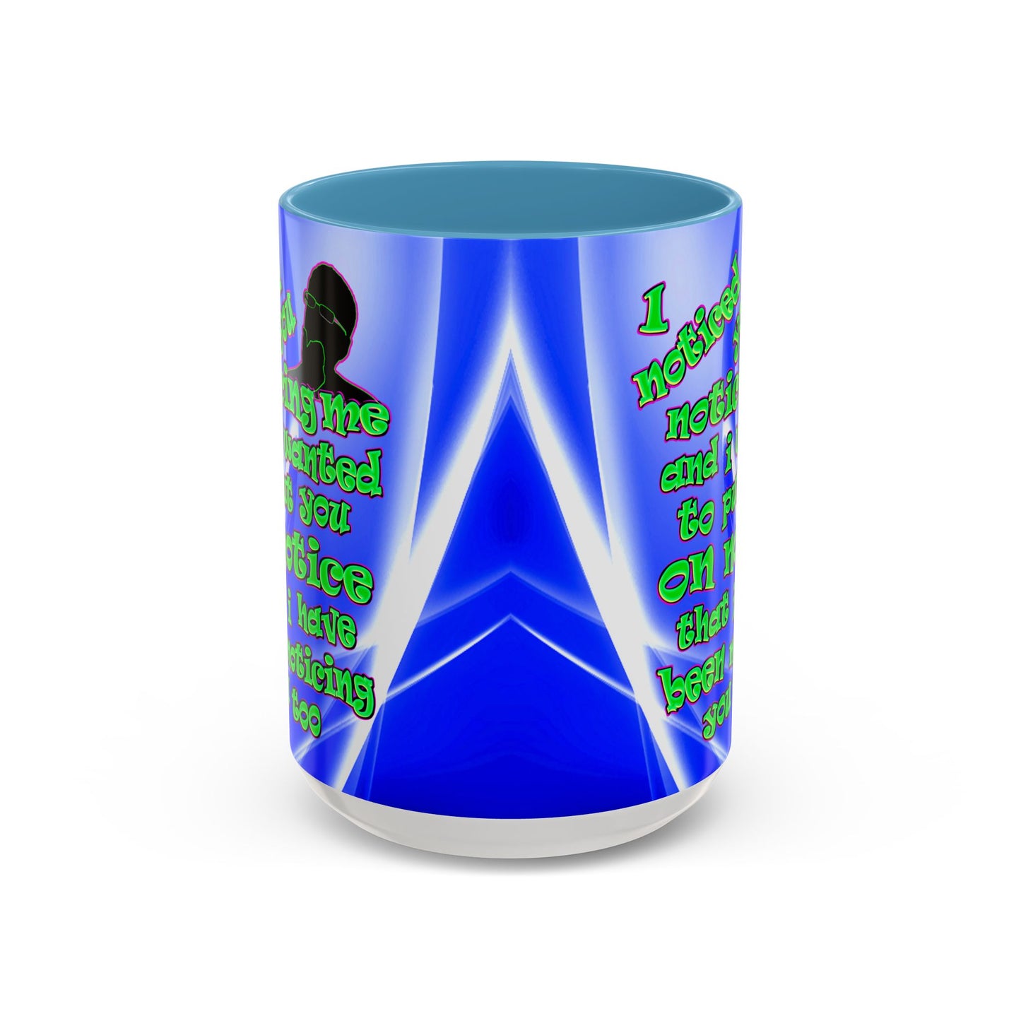 noticed you noticing - Accent Mug (blue-white wave)