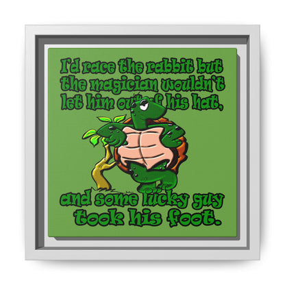turtle race - framed canvas art (green)