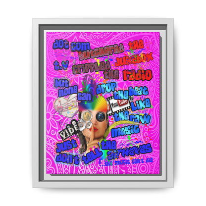 drop the beat - framed canvas art (pink swirl)