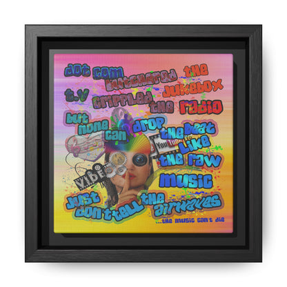 drop the beat - framed canvas art (color blur)