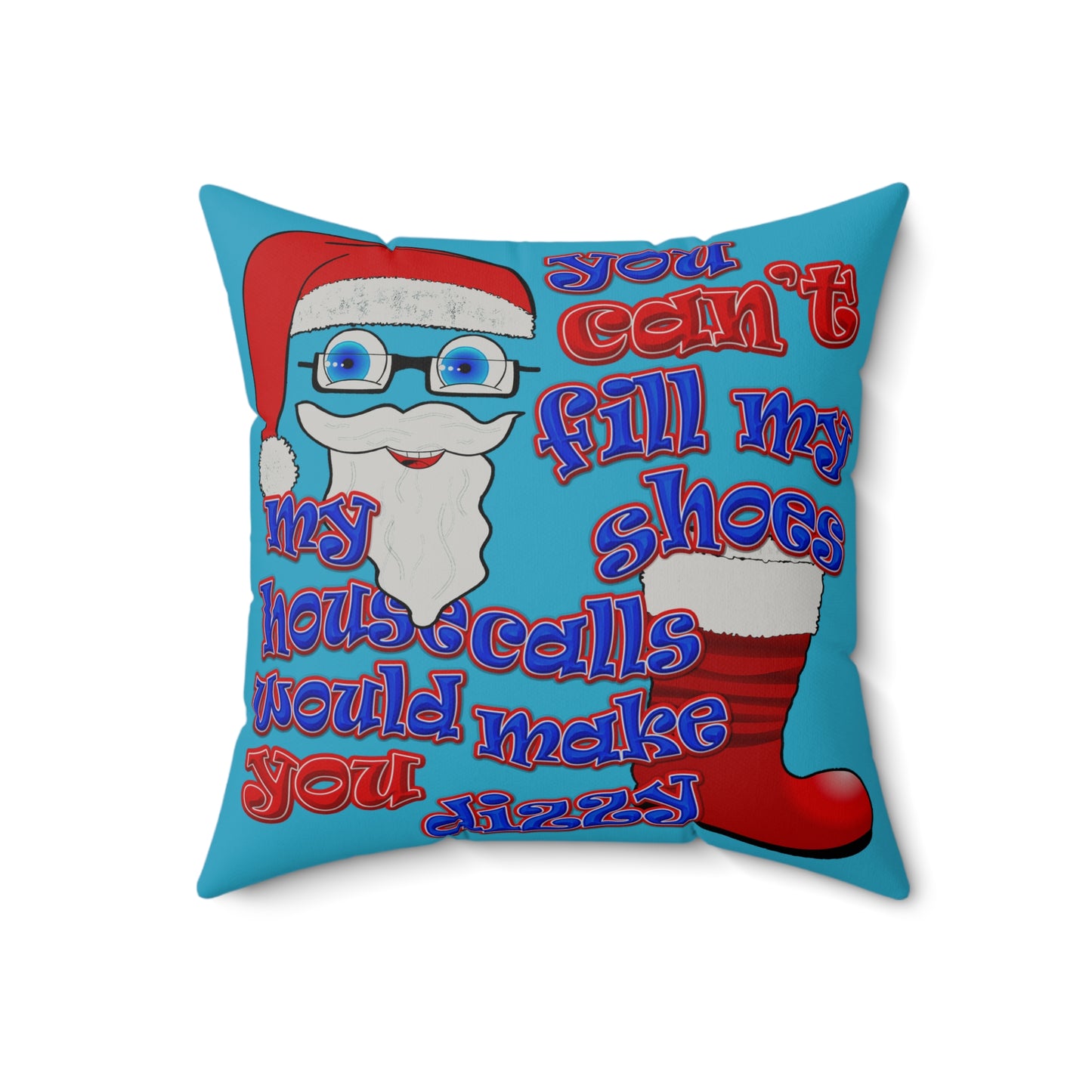 santa's shoes - Faux Suede Square Pillow - (turquoise)