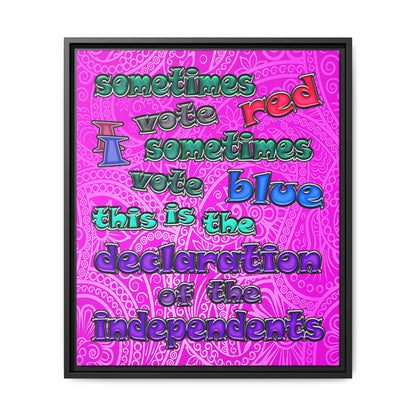 declaration of the independents - framed canvas art (pink swirl)