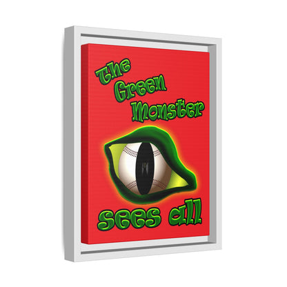 green monster - framed canvas art (red)