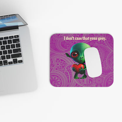 I don't care that your grey - Mouse Pad (Rectangle) (pink swirl)