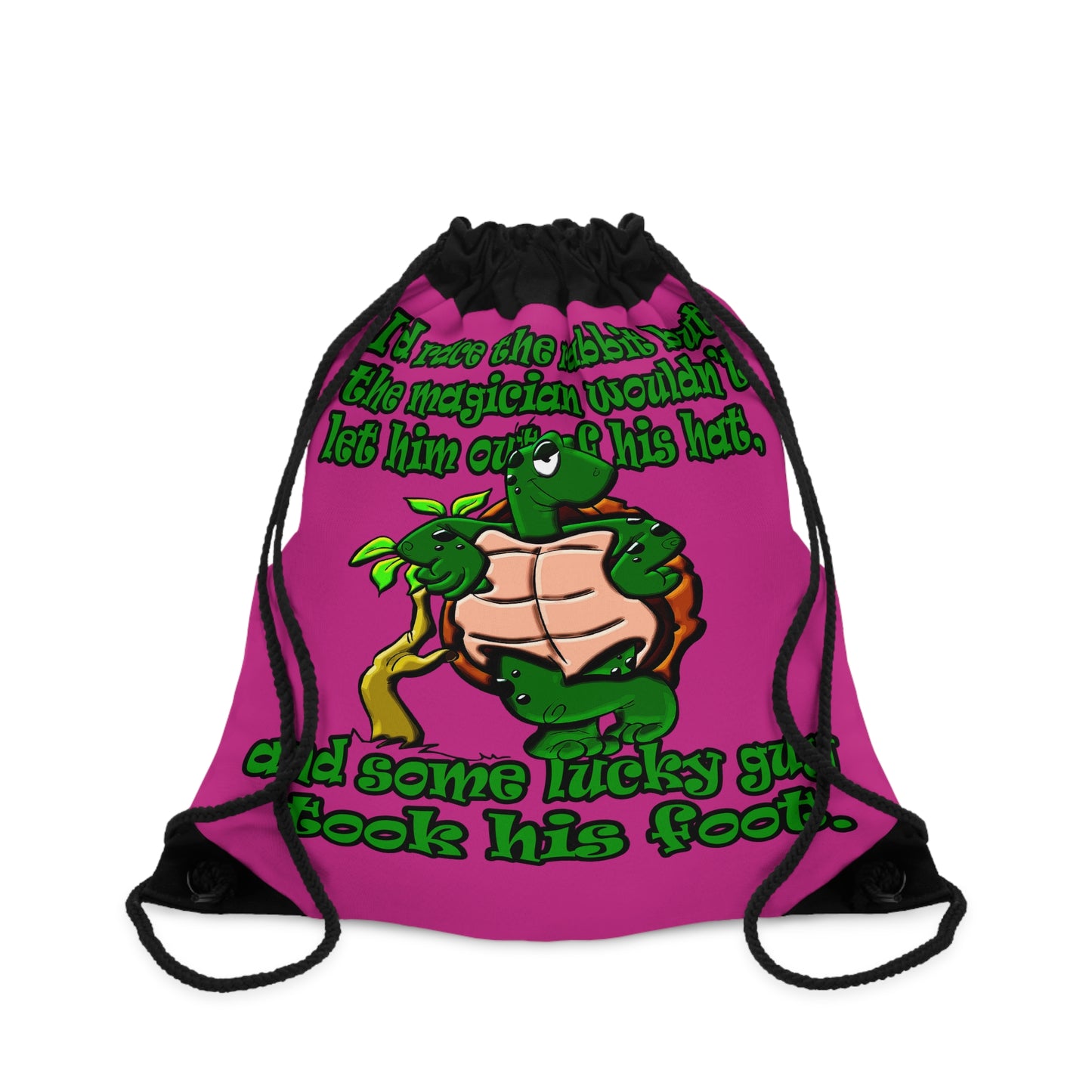 turtle race - Drawstring Bag (pink)