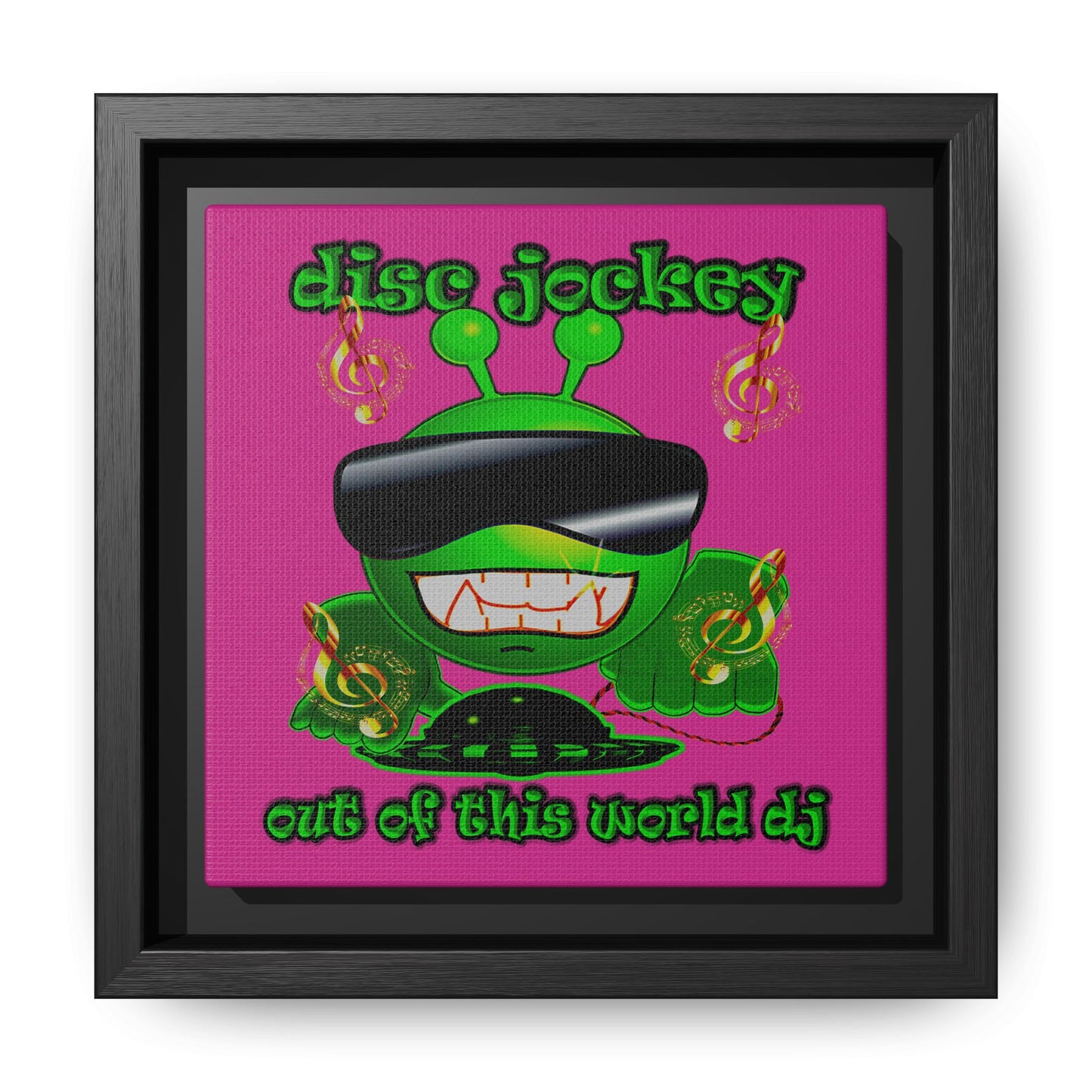 disc jockey - framed canvas art (pink)